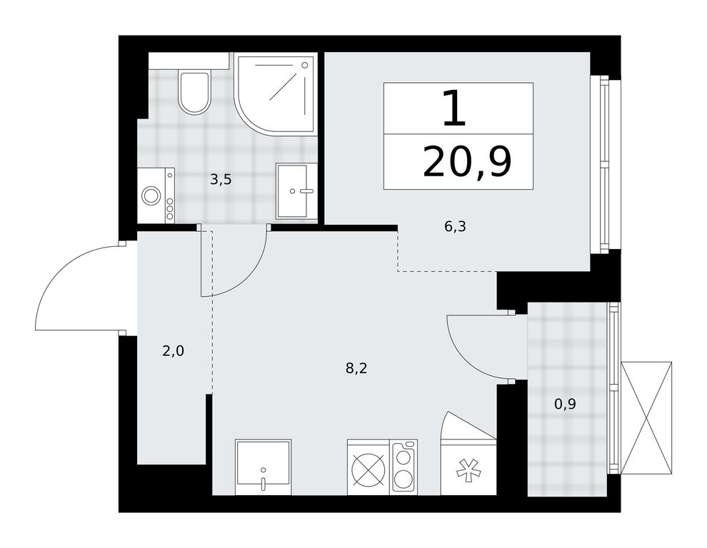 Apartment Sale, 20.9平方米 at Buninskie Kvartaly, Akademika Semyonova Street, 22, Moscow, Russia #2 Apartment Sale, 20.9平方米 at Buninskie Kvartaly, Akademika Semyonova Street, 22, Moscow, Russia #2