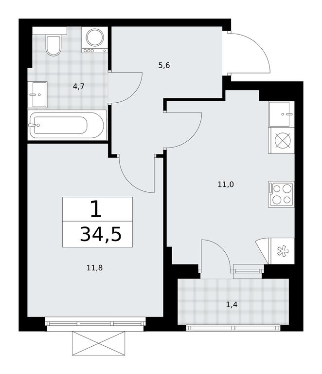 Apartment Sale, 34.5平方米 at Buninskie Kvartaly, Akademika Semyonova Street, 22, Moscow, Russia #2 Apartment Sale, 34.5平方米 at Buninskie Kvartaly, Akademika Semyonova Street, 22, Moscow, Russia #2