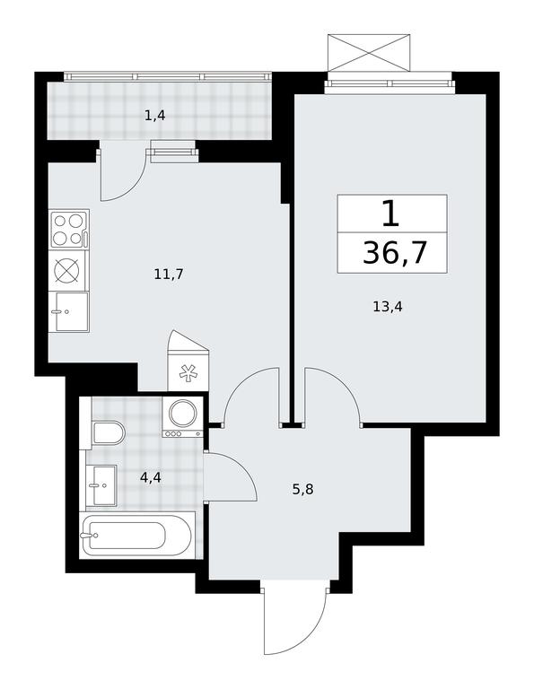 Apartment Sale, 36.7 sq. m. at Buninskie Kvartaly, Akademika Semyonova Street, 22, Moscow, Russia #2 Apartment Sale, 36.7 sq. m. at Buninskie Kvartaly, Akademika Semyonova Street, 22, Moscow, Russia #2