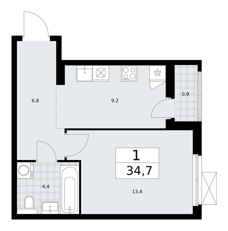 Apartment Sale, 34.7平方米 at Buninskie Kvartaly, Akademika Semyonova Street, 22, Moscow, Russia #2 Apartment Sale, 34.7平方米 at Buninskie Kvartaly, Akademika Semyonova Street, 22, Moscow, Russia #2