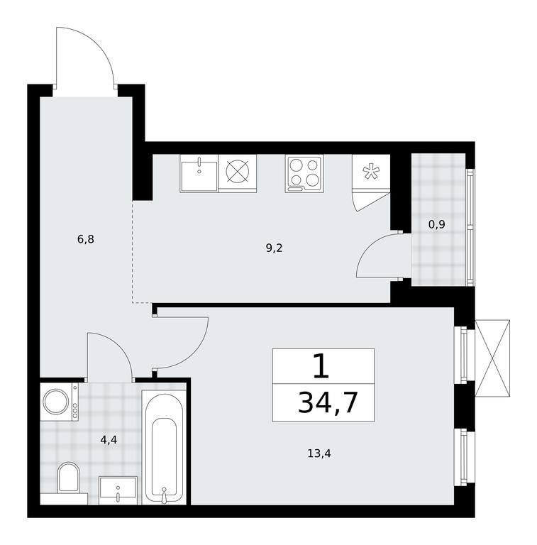 Apartment Sale, 34.7 sq. m. at Buninskie Kvartaly, Akademika Semyonova Street, 22, Moscow, Russia #1 Apartment Sale, 34.7 sq. m. at Buninskie Kvartaly, Akademika Semyonova Street, 22, Moscow, Russia #1