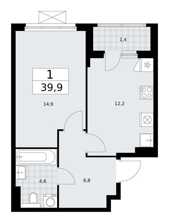 Apartment Sale, 39.9平方米 at Buninskie Kvartaly, Akademika Semyonova Street, 22, Moscow, Russia #2