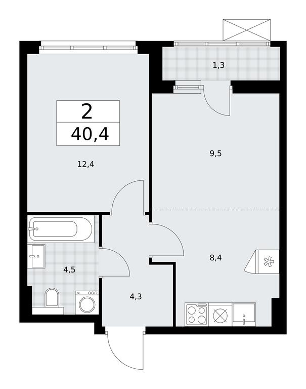 1-BD Apartment Sale, 40.4平方米 at Buninskie Kvartaly, Akademika Semyonova Street, 22, Moscow, Russia #2 1-BD Apartment Sale, 40.4平方米 at Buninskie Kvartaly, Akademika Semyonova Street, 22, Moscow, Russia #2