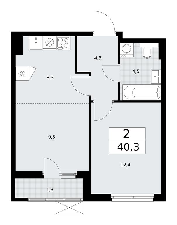 1-BD Apartment Sale, 40.3平方米 at Buninskie Kvartaly, Akademika Semyonova Street, 22, Moscow, Russia #2 1-BD Apartment Sale, 40.3平方米 at Buninskie Kvartaly, Akademika Semyonova Street, 22, Moscow, Russia #2