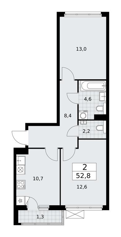 1-BD Apartment Sale, 52.8平方米 at Buninskie Kvartaly, Akademika Semyonova Street, 22, Moscow, Russia #2 1-BD Apartment Sale, 52.8平方米 at Buninskie Kvartaly, Akademika Semyonova Street, 22, Moscow, Russia #2