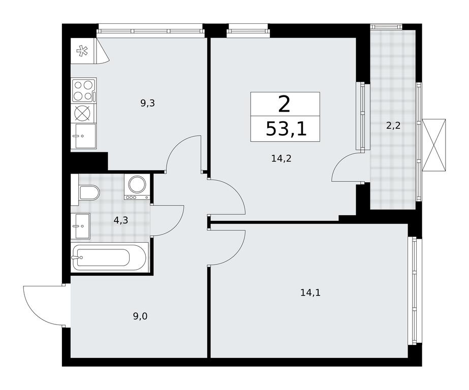 1-BD Apartment Sale, 53.1平方米 at Buninskie Kvartaly, Akademika Semyonova Street, 22, Moscow, Russia #2 1-BD Apartment Sale, 53.1平方米 at Buninskie Kvartaly, Akademika Semyonova Street, 22, Moscow, Russia #2