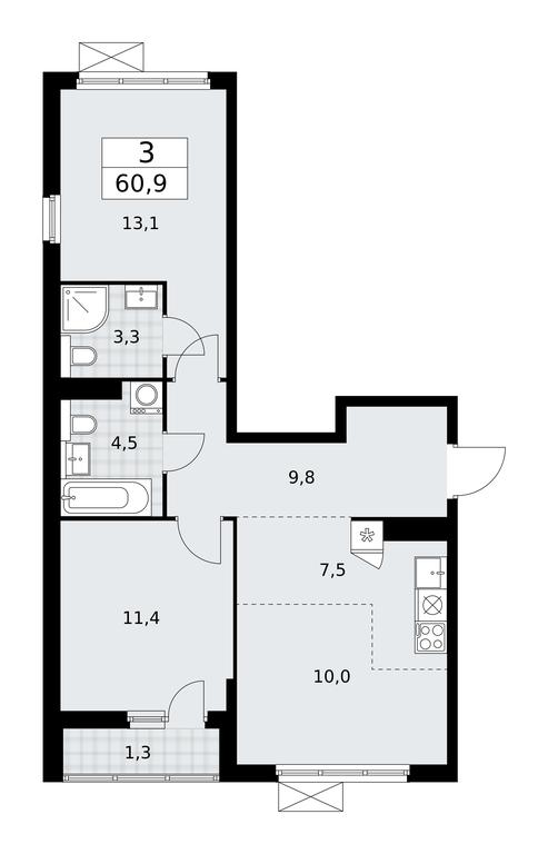 2-BD Apartment Sale, 60.9平方米 at Buninskie Kvartaly, Akademika Semyonova Street, 22, Moscow, Russia #2 2-BD Apartment Sale, 60.9平方米 at Buninskie Kvartaly, Akademika Semyonova Street, 22, Moscow, Russia #2