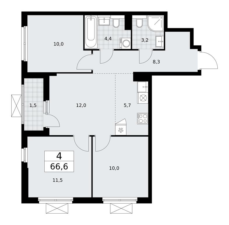 3-BD Apartment Sale, 66.6平方米 at Buninskie Kvartaly, Akademika Semyonova Street, 22, Moscow, Russia #2 3-BD Apartment Sale, 66.6平方米 at Buninskie Kvartaly, Akademika Semyonova Street, 22, Moscow, Russia #2