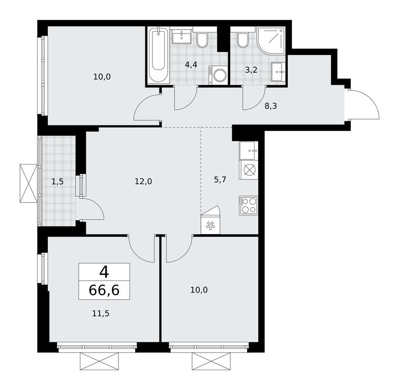 3-BD Apartment Sale, 66.6平方米 at Buninskie Kvartaly, Akademika Semyonova Street, 22, Moscow, Russia #2 3-BD Apartment Sale, 66.6平方米 at Buninskie Kvartaly, Akademika Semyonova Street, 22, Moscow, Russia #2