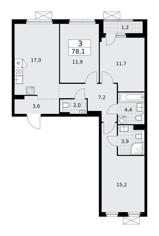 2-BD Apartment Sale, 78.1平方米 at Buninskie Kvartaly, Akademika Semyonova Street, 22, Moscow, Russia #2 2-BD Apartment Sale, 78.1平方米 at Buninskie Kvartaly, Akademika Semyonova Street, 22, Moscow, Russia #2