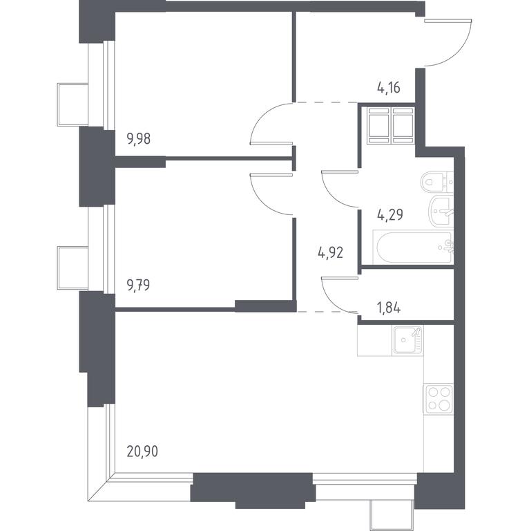 1-BD Apartment Sale, 55.59 sq. m. at Troparevo Park, Kiyevskoye shosse, 21-y kilometr, 3с4, Mosrentgen Settlement, Moscow, Russia #1 1-BD Apartment Sale, 55.59 sq. m. at Troparevo Park, Kiyevskoye shosse, 21-y kilometr, 3с4, Mosrentgen Settlement, Moscow, Russia #1