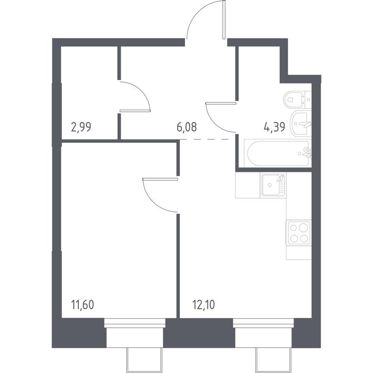 Apartment Sale, 37.2 sq. m. at Troparevo Park, Kiyevskoye shosse, 21-y kilometr, 3с4, Mosrentgen Settlement, Moscow, Russia #1