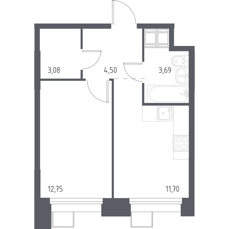 Apartment Sale, 35.43 sq. m. at Troparevo Park, Kiyevskoye shosse, 21-y kilometr, 3с4, Mosrentgen Settlement, Moscow, Russia #1
