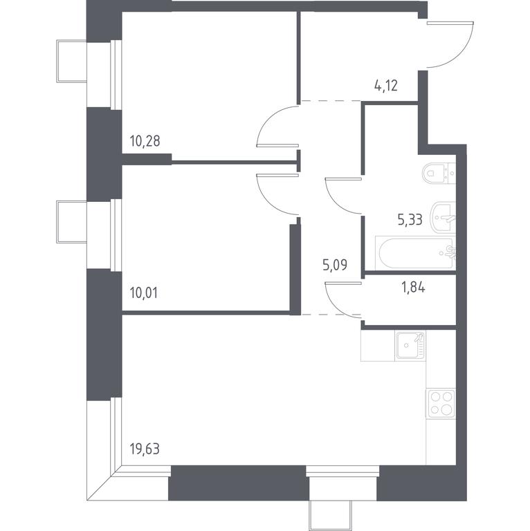 1-BD Apartment Sale, 56.57 sq. m. at Troparevo Park, Kiyevskoye shosse, 21-y kilometr, 3с4, Mosrentgen Settlement, Moscow, Russia #1 1-BD Apartment Sale, 56.57 sq. m. at Troparevo Park, Kiyevskoye shosse, 21-y kilometr, 3с4, Mosrentgen Settlement, Moscow, Russia #1