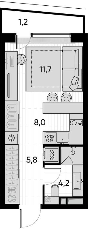 Apartment Sale, 30.9平方米 at Pride, Polkovaya Street, 1с27, Moscow, Russia #1 Apartment Sale, 30.9平方米 at Pride, Polkovaya Street, 1с27, Moscow, Russia #1