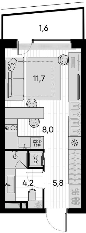 Продажа квартиры, 31,4 м² в ЖК «Прайд (Pride)», Полковая улица, 1с27, Москва, Россия #1 Продажа квартиры, 31,4 м² в ЖК «Прайд (Pride)», Полковая улица, 1с27, Москва, Россия #1