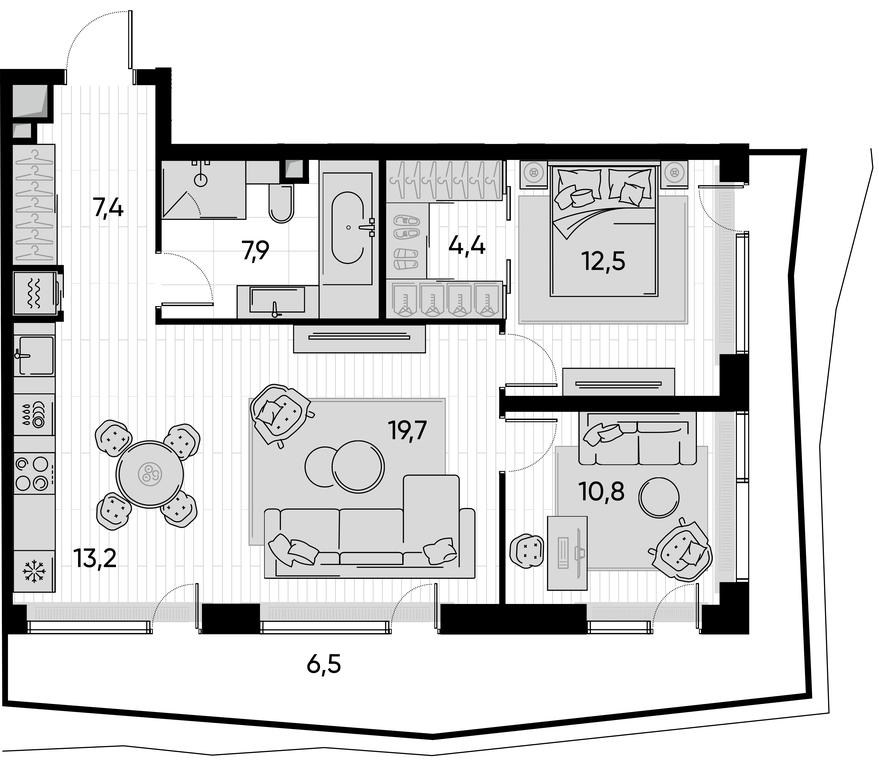 2-BD Apartment Sale, 82.2 sq. m. at Pride, Polkovaya Street, 1с27, Moscow, Russia #1 2-BD Apartment Sale, 82.2 sq. m. at Pride, Polkovaya Street, 1с27, Moscow, Russia #1