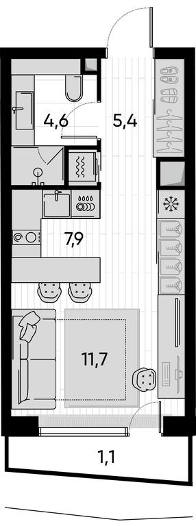Продажа квартиры, 30,7 м² в ЖК «Прайд (Pride)», Полковая улица, 1с27, Москва, Россия #1 Продажа квартиры, 30,7 м² в ЖК «Прайд (Pride)», Полковая улица, 1с27, Москва, Россия #1