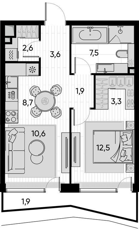 1-BD Apartment Sale, 52.6平方米 at Pride, Polkovaya Street, 1с27, Moscow, Russia #1 1-BD Apartment Sale, 52.6平方米 at Pride, Polkovaya Street, 1с27, Moscow, Russia #1