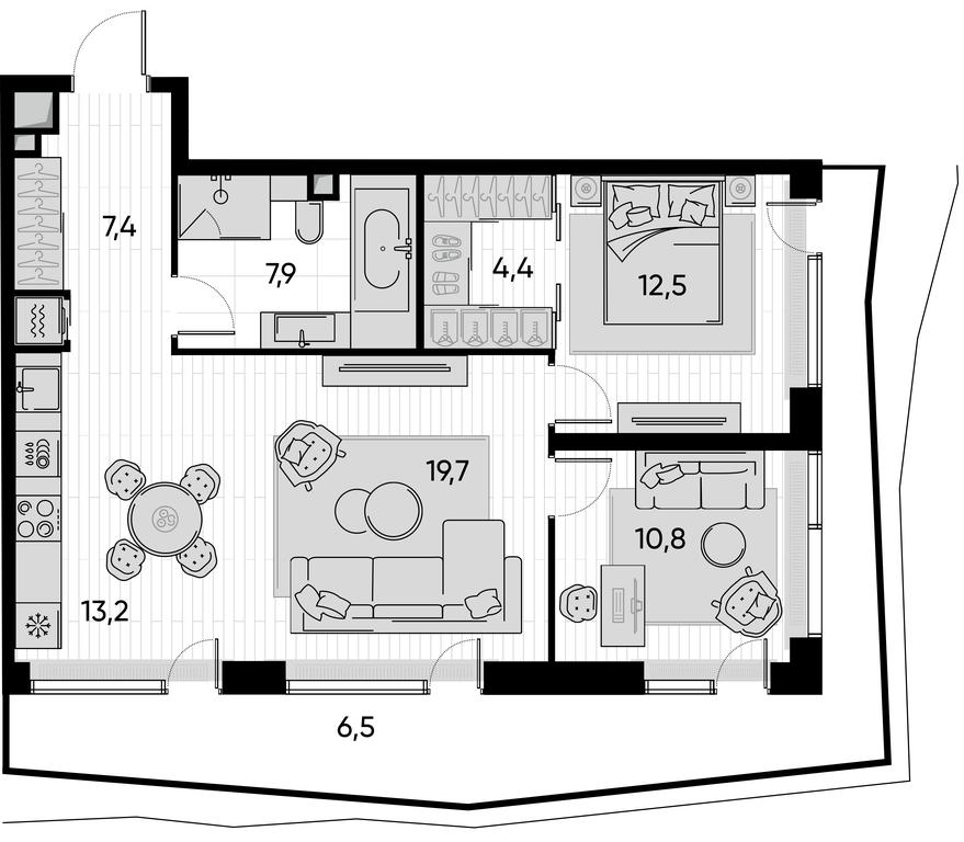 2-BD Apartment Sale, 82.4 sq. m. at Pride, Polkovaya Street, 1с27, Moscow, Russia #1 2-BD Apartment Sale, 82.4 sq. m. at Pride, Polkovaya Street, 1с27, Moscow, Russia #1