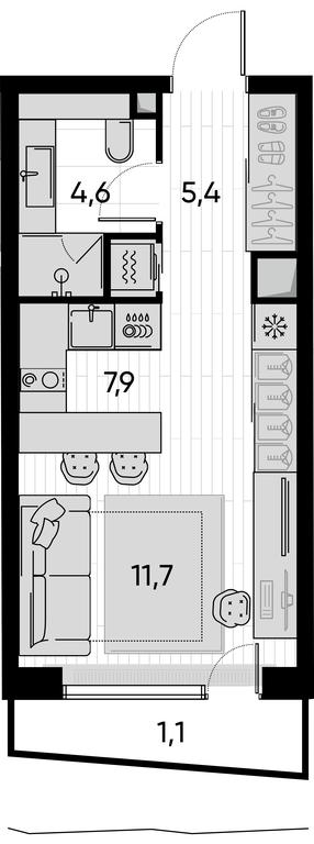 Apartment Sale, 30.7 sq. m. at Pride, Polkovaya Street, 1с27, Moscow, Russia #1 Apartment Sale, 30.7 sq. m. at Pride, Polkovaya Street, 1с27, Moscow, Russia #1