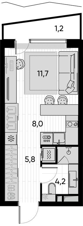 Apartment Sale, 30.9 sq. m. at Pride, Polkovaya Street, 1с27, Moscow, Russia #1 Apartment Sale, 30.9 sq. m. at Pride, Polkovaya Street, 1с27, Moscow, Russia #1