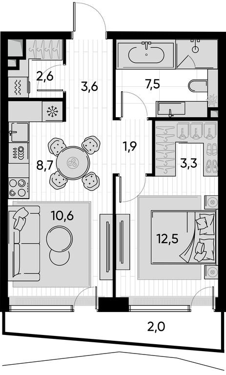 1-BD Apartment Sale, 52.7 sq. m. at Pride, Polkovaya Street, 1с27, Moscow, Russia #1 1-BD Apartment Sale, 52.7 sq. m. at Pride, Polkovaya Street, 1с27, Moscow, Russia #1