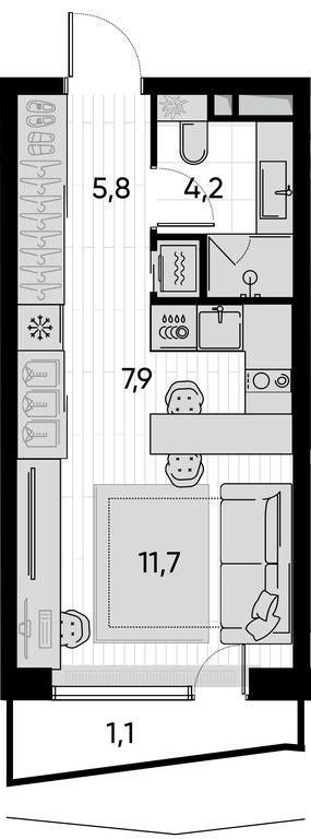 Apartment Sale, 30.7平方米 at Pride, Polkovaya Street, 1с27, Moscow, Russia #1 Apartment Sale, 30.7平方米 at Pride, Polkovaya Street, 1с27, Moscow, Russia #1