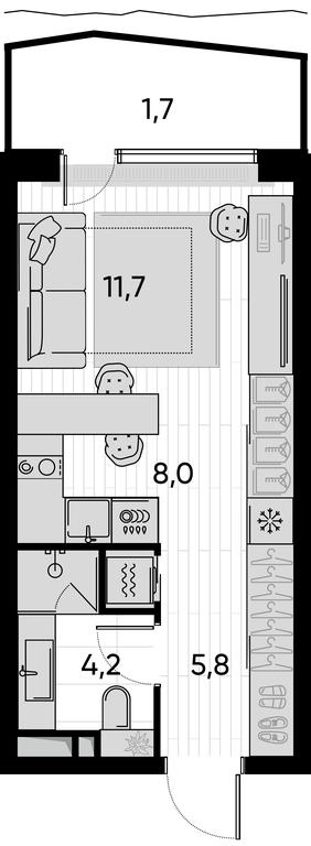 Apartment Sale, 31.5 sq. m. at Pride, Polkovaya Street, 1с27, Moscow, Russia #1