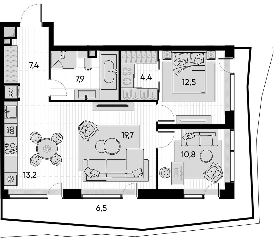 2-BD Apartment Sale, 82.4 sq. m. at Pride, Polkovaya Street, 1с27, Moscow, Russia #1 2-BD Apartment Sale, 82.4 sq. m. at Pride, Polkovaya Street, 1с27, Moscow, Russia #1