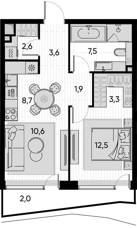 1-BD Apartment Sale, 52.7 sq. m. at Pride, Polkovaya Street, 1с27, Moscow, Russia #1 1-BD Apartment Sale, 52.7 sq. m. at Pride, Polkovaya Street, 1с27, Moscow, Russia #1