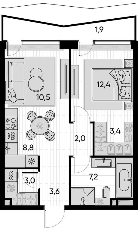 1-BD Apartment Sale, 52.7 sq. m. at Pride, Polkovaya Street, 1с27, Moscow, Russia #1 1-BD Apartment Sale, 52.7 sq. m. at Pride, Polkovaya Street, 1с27, Moscow, Russia #1