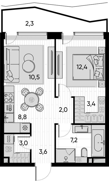 1-BD Apartment Sale, 53.2平方米 at Pride, Polkovaya Street, 1с27, Moscow, Russia #1 1-BD Apartment Sale, 53.2平方米 at Pride, Polkovaya Street, 1с27, Moscow, Russia #1