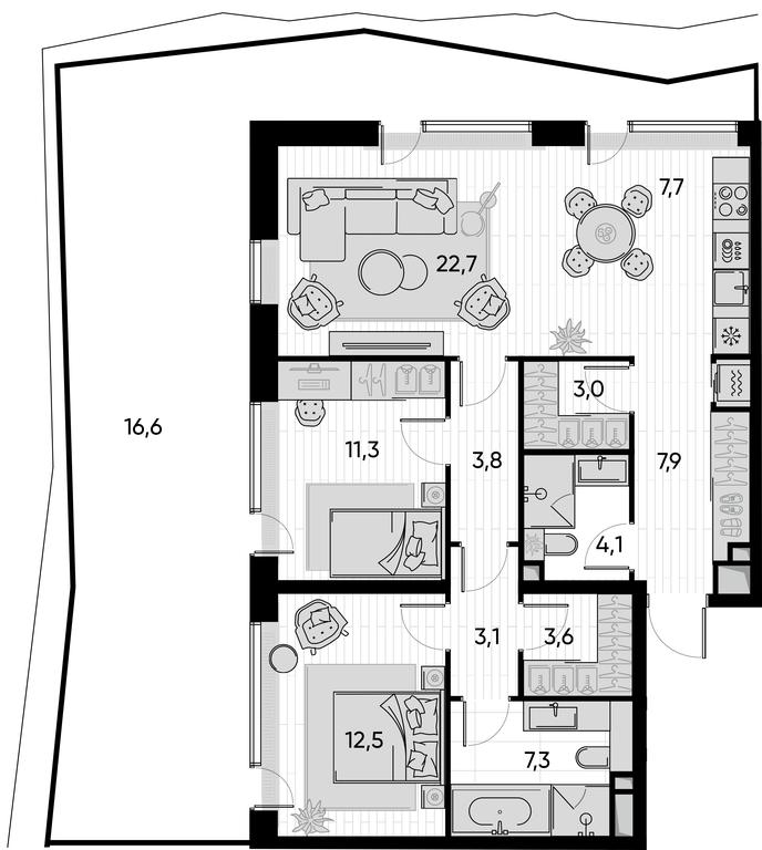 2-BD Apartment Sale, 108平方米 at Pride, Polkovaya Street, 1с27, Moscow, Russia #1 2-BD Apartment Sale, 108平方米 at Pride, Polkovaya Street, 1с27, Moscow, Russia #1
