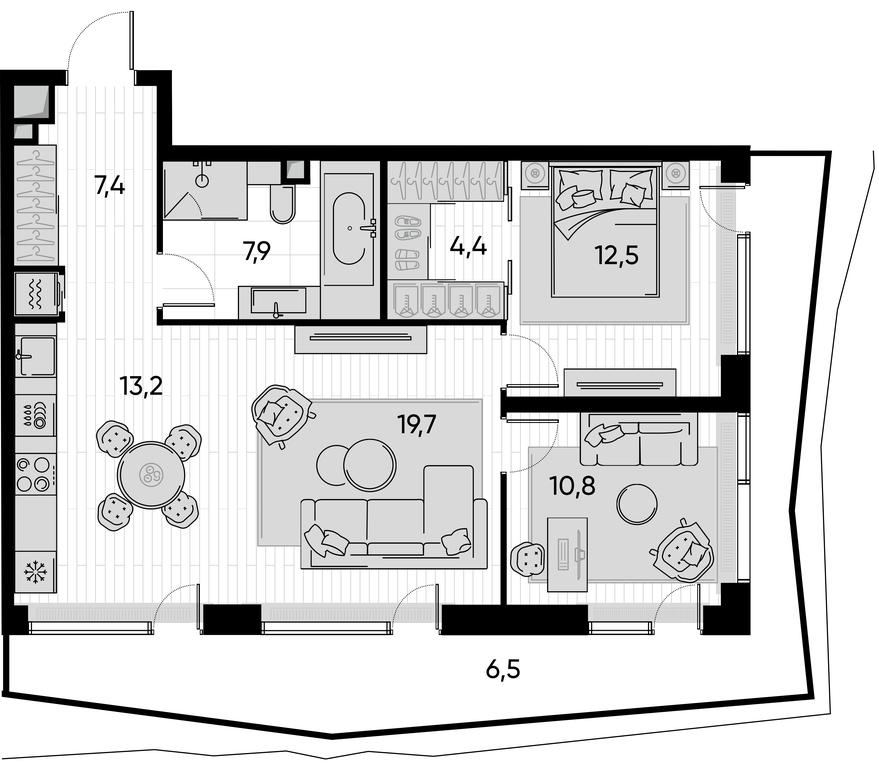 2-BD Apartment Sale, 82.3平方米 at Pride, Polkovaya Street, 1с27, Moscow, Russia #1 2-BD Apartment Sale, 82.3平方米 at Pride, Polkovaya Street, 1с27, Moscow, Russia #1