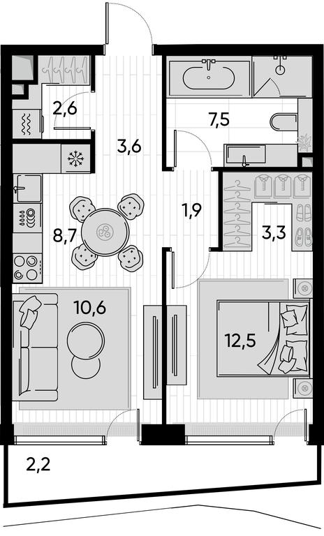 1-BD Apartment Sale, 52.9 sq. m. at Pride, Polkovaya Street, 1с27, Moscow, Russia #1 1-BD Apartment Sale, 52.9 sq. m. at Pride, Polkovaya Street, 1с27, Moscow, Russia #1