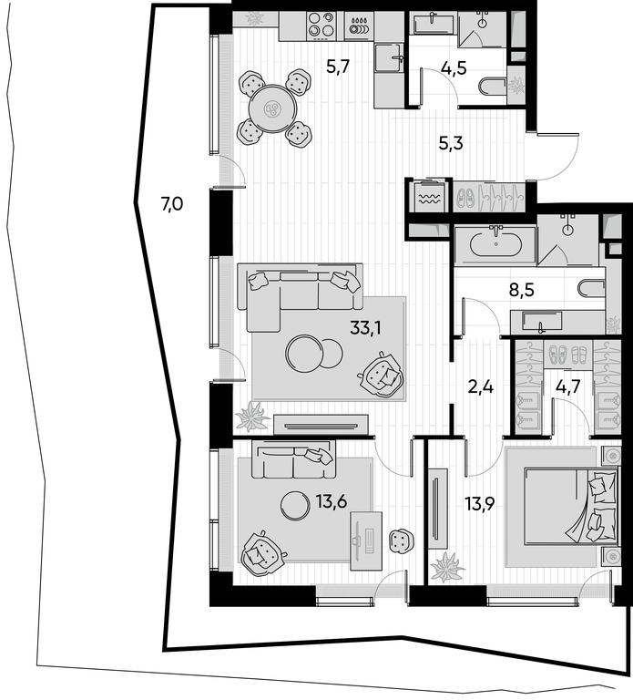 2-BD Apartment Sale, 98.7 sq. m. at Pride, Polkovaya Street, 1с27, Moscow, Russia #1 2-BD Apartment Sale, 98.7 sq. m. at Pride, Polkovaya Street, 1с27, Moscow, Russia #1