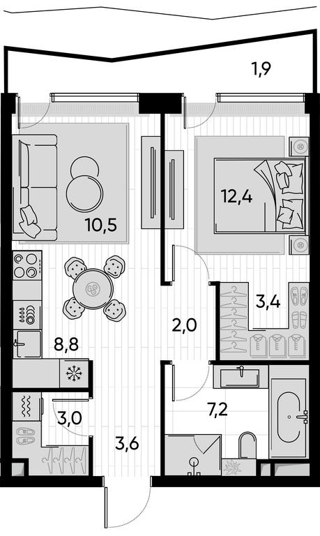 1-BD Apartment Sale, 52.7平方米 at Pride, Polkovaya Street, 1с27, Moscow, Russia #1 1-BD Apartment Sale, 52.7平方米 at Pride, Polkovaya Street, 1с27, Moscow, Russia #1
