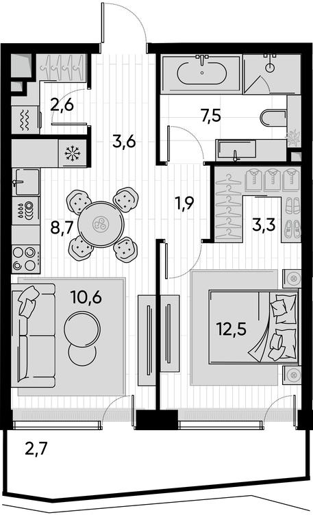 1-BD Apartment Sale, 53.4平方米 at Pride, Polkovaya Street, 1с27, Moscow, Russia #1 1-BD Apartment Sale, 53.4平方米 at Pride, Polkovaya Street, 1с27, Moscow, Russia #1