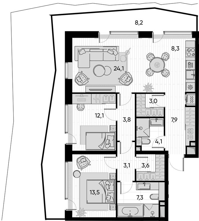 2-BD Apartment Sale, 99.6 sq. m. at Pride, Polkovaya Street, 1с27, Moscow, Russia #1 2-BD Apartment Sale, 99.6 sq. m. at Pride, Polkovaya Street, 1с27, Moscow, Russia #1