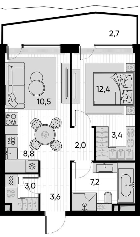 1-BD Apartment Sale, 53.6平方米 at Pride, Polkovaya Street, 1с27, Moscow, Russia #1 1-BD Apartment Sale, 53.6平方米 at Pride, Polkovaya Street, 1с27, Moscow, Russia #1