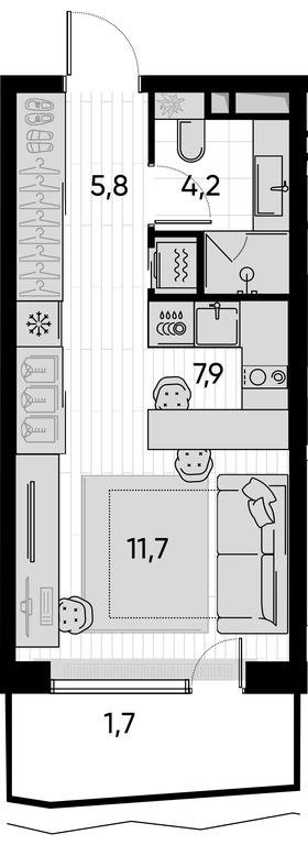 Apartment Sale, 31.4 sq. m. at Pride, Polkovaya Street, 1с27, Moscow, Russia #1