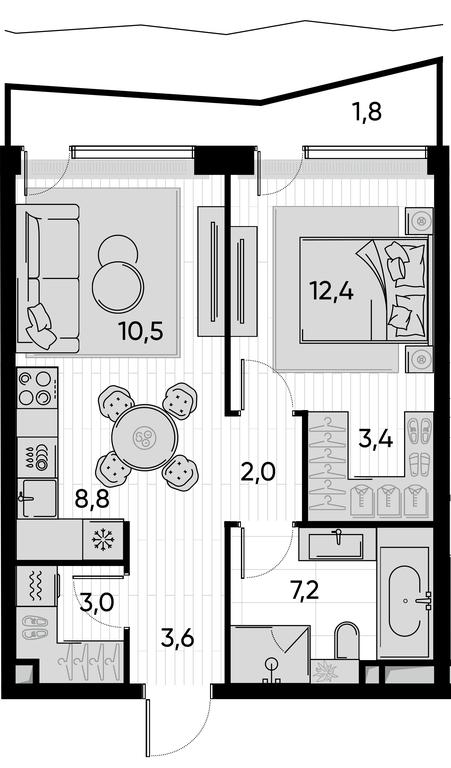 1-BD Apartment Sale, 52.6 sq. m. at Pride, Polkovaya Street, 1с27, Moscow, Russia #1 1-BD Apartment Sale, 52.6 sq. m. at Pride, Polkovaya Street, 1с27, Moscow, Russia #1