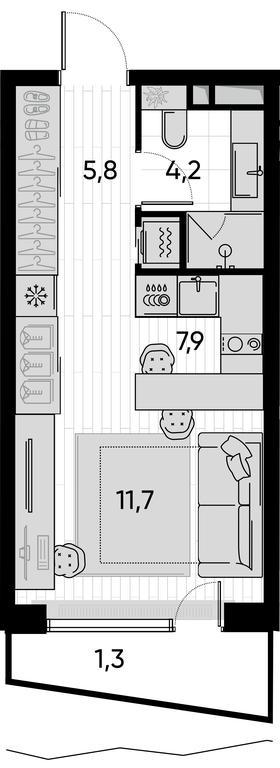 Apartment Sale, 30.9 sq. m. at Pride, Polkovaya Street, 1с27, Moscow, Russia #1 Apartment Sale, 30.9 sq. m. at Pride, Polkovaya Street, 1с27, Moscow, Russia #1