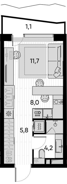 Apartment Sale, 30.8平方米 at Pride, Polkovaya Street, 1с27, Moscow, Russia #1 Apartment Sale, 30.8平方米 at Pride, Polkovaya Street, 1с27, Moscow, Russia #1