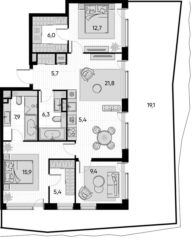 3-BD Apartment Sale, 120.6 sq. m. at Pride, Polkovaya Street, 1с27, Moscow, Russia #1 3-BD Apartment Sale, 120.6 sq. m. at Pride, Polkovaya Street, 1с27, Moscow, Russia #1