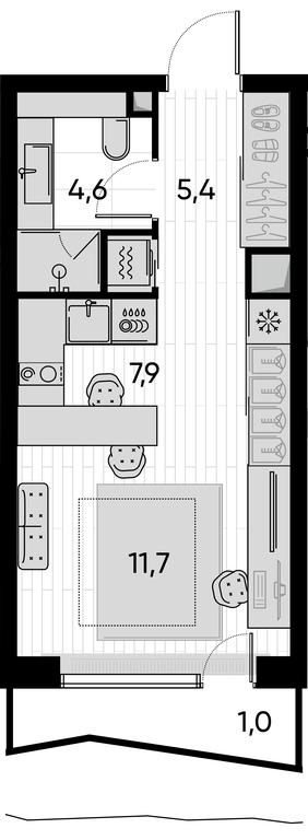 Apartment Sale, 30.6 sq. m. at Pride, Polkovaya Street, 1с27, Moscow, Russia #1 Apartment Sale, 30.6 sq. m. at Pride, Polkovaya Street, 1с27, Moscow, Russia #1