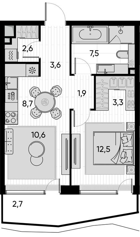 1-BD Apartment Sale, 53.4平方米 at Pride, Polkovaya Street, 1с27, Moscow, Russia #1 1-BD Apartment Sale, 53.4平方米 at Pride, Polkovaya Street, 1с27, Moscow, Russia #1