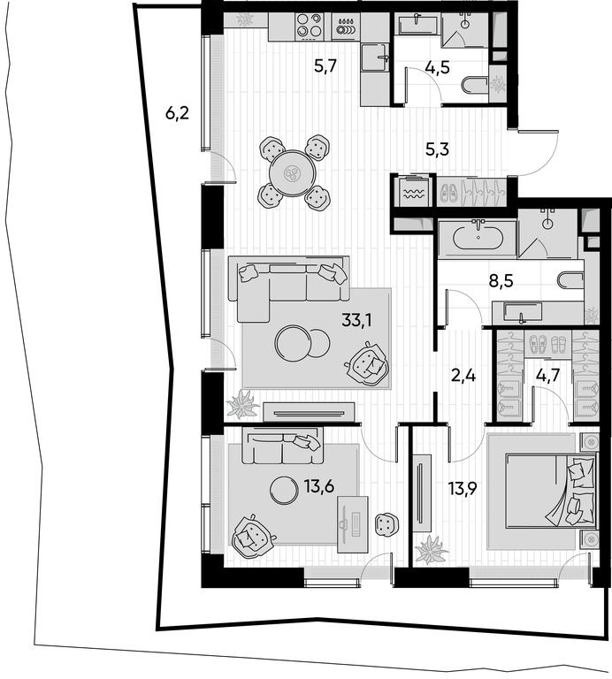 2-BD Apartment Sale, 97.9 sq. m. at Pride, Polkovaya Street, 1с27, Moscow, Russia #1 2-BD Apartment Sale, 97.9 sq. m. at Pride, Polkovaya Street, 1с27, Moscow, Russia #1