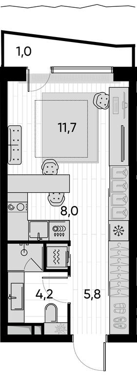 Apartment Sale, 30.7 sq. m. at Pride, Polkovaya Street, 1с27, Moscow, Russia #1